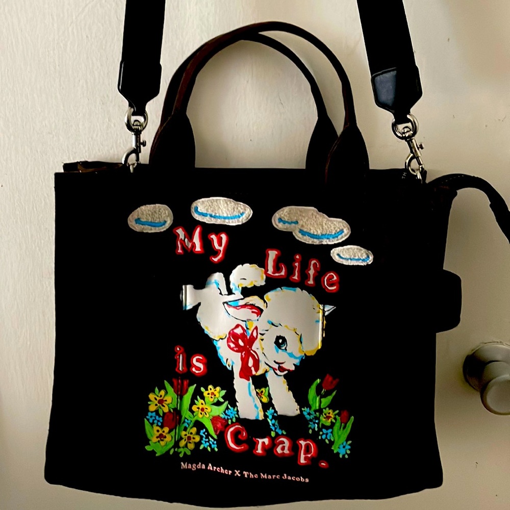 Marc Jacob’s x Magda Archer- My life is crap tote-black